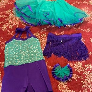 4 piece Weismann MC dance outfit💕little mermaid vibes💕 🧜🏼‍♀️ 💕 teal& purple